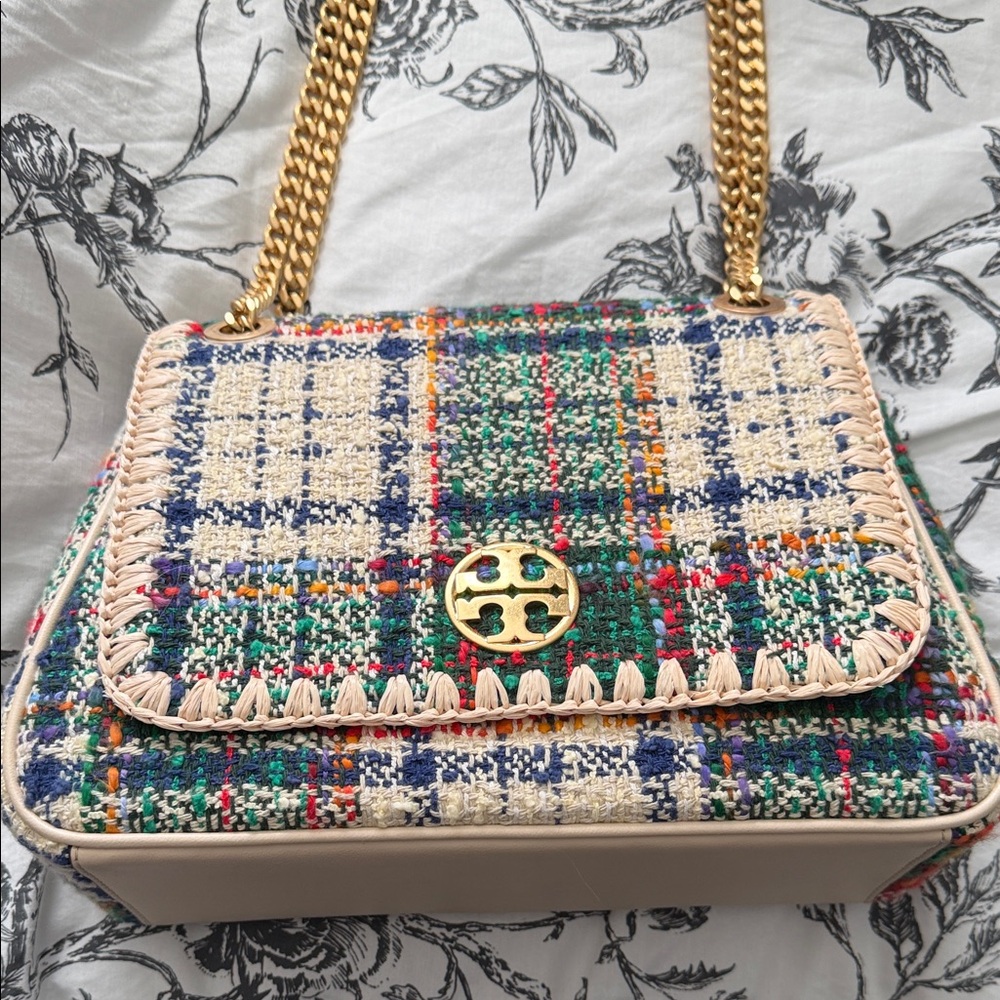 Tory Burch Colorful Plaid Crossbody/shoulder Bag